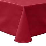 Ultimate Textile Mantel ovalado de sarga de polialgodón de 60 x 84 pulgadas, color rojo