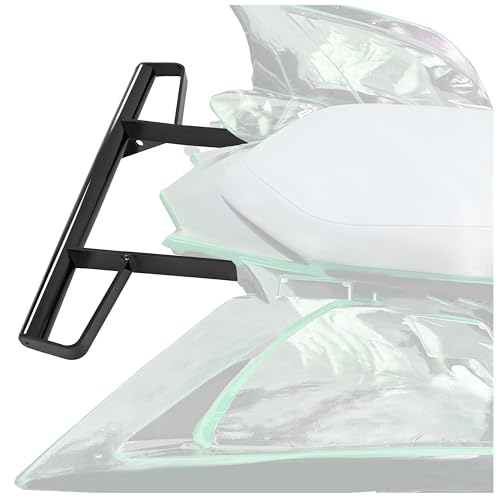 ECOTRIC Aluminium Rear Wide Grab Bar Compatible with 2006-2024 Yamaha Raptor 700 700R ATV Rear Rack Mounted Bar Nerf Bars Gloss Black