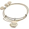 Alex and Ani Because I Love You Wire Bangle Bracelet for Women, Meaningful Charms, 2 to 3.5 in