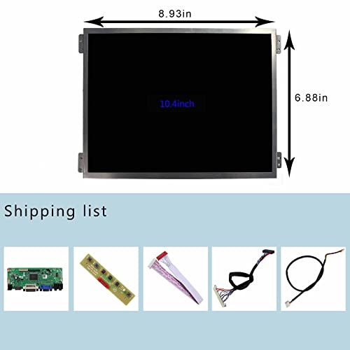 Image of VSDISPLAY 10.4 inch 1024X768 LCD Screen with DVI VGA H /D Controller Board | 4:3 Aspect Ratio