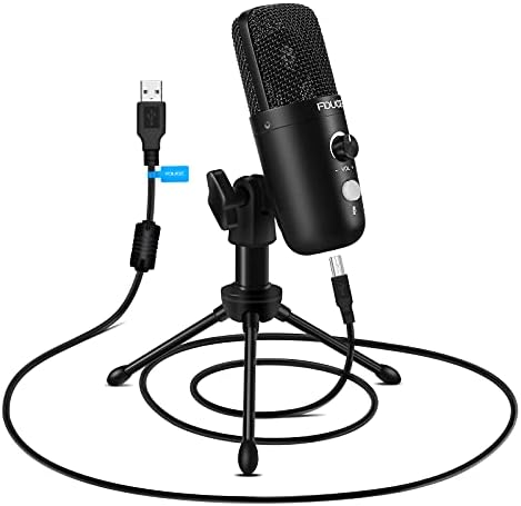USB Plug&Play Computer Microphone, FDUCE Professional Studio PC Mic with Tripod for Gaming, Streaming, Podcast, Chatting, YouTube on Mac & Windows(Black)
