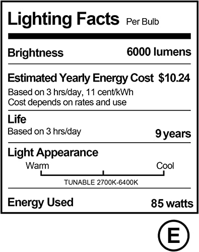 2Pack 85W Photography Light Bulb 2700-6400K Dimmable Tricolor LED Bulbs Spira...