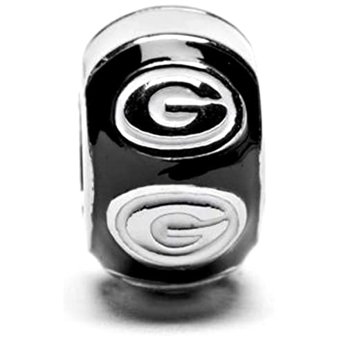 University Of Georgia Charm | Uga Black Round Bead Charm | Officially Licensed University Of Georgia Jewelry | Uga Charms | Uga Jewelry | Georgia Bulldogs | Stainless Steel #TOP1