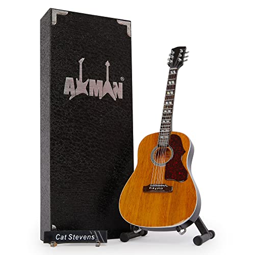 Cat Stevens – Réplique de guitare miniature – Cadeaux musicaux – Fait à la main – Échelle 1/4 – Comprend une boîte de… - Les Beatles, Paul McCartney, John Lennon, RIngo Starr, George Harrison Cat Stevens – Réplique de guitare miniature – Cadeaux musicaux – Fait à la main – Échelle 1/4 – Comprend une boîte de…