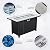 6 Pieces Patio Sofa Outdoor Chairs Outdoor Patio Furniture Outdoor Propane Fire Pit Table Patio Furniture Set Outdoor Fire Pits Anti-Slip Cushions Waterproof Covers(Blue)