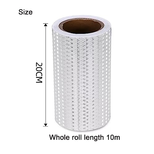 Ruban d'avertissement réfléchissant blanc 20cm x 10m adhésif - 3