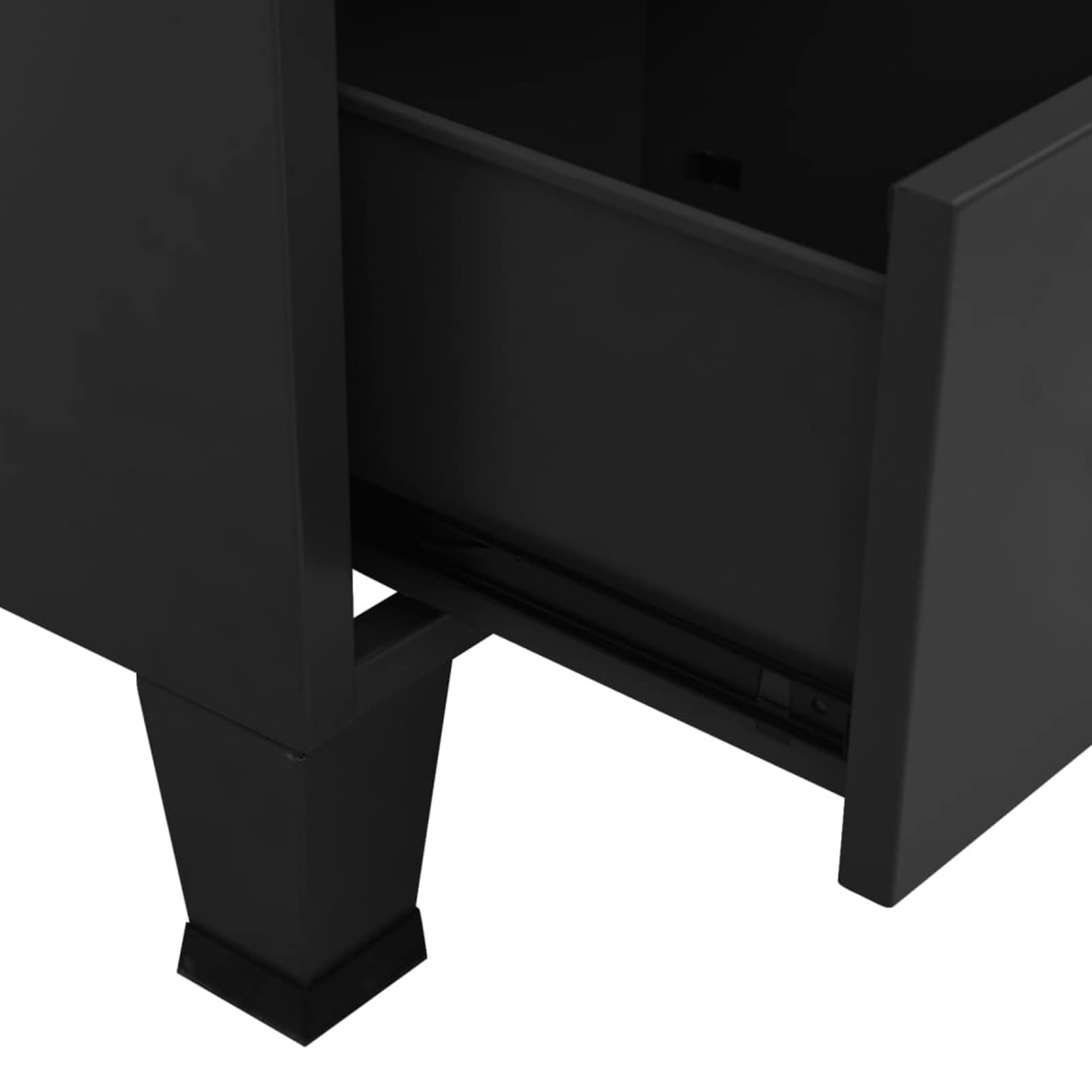 BAZZI Aktenschrank, Büroschrank, Büroschrank, Industrieschrank, schwarz, 90 x 50 x 180 cm aus Metall