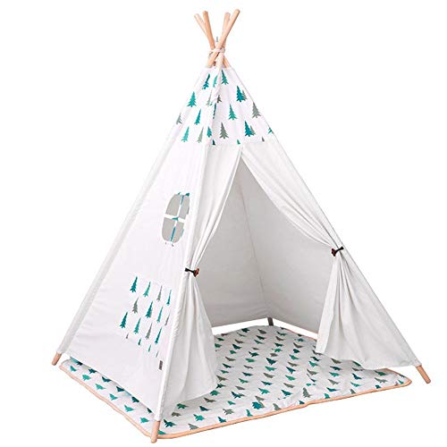 Urben Life Carpa para niños, carpa Indian Play clásica con una ventana, 100 Natural Cotton Canvas -Gift para niños, niñas, niñas, interiores o exteriores