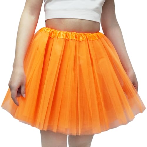 Women's 5-Layer Tulle Tutu Skirt, Adult Dance Ballet Tulle Dress,Teens Halloween Cosplay Running Tutu
