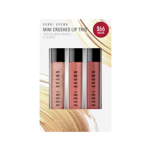 Bobbi Brown Mini Crushed Lip Trio |Includes Bare Sparkle, Force of Nature & In the Buff