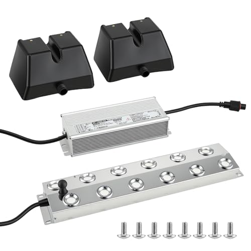 12-Kopf Ultraschall Vernebler, 9L/H Ultraschall Nebelgerät, mit 400W Netzteil Und Boje, Netzteil Schweres Nebelgerät Innenhof Nebel Luftbefeuchter für Springbrunnen Teich Aquarium Garten Rockery