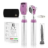 Zyrev Otoscope Oph Multi-Function Set - Otoscope/Opthalmoscope for Ear & Eye Examination - with Portable Carry Case, Sight Chart, Replacement Tips (Purple)