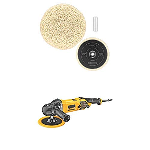 DEWALT DWP849X 7-Inch/9-Inch Variable Speed Polisher with Soft Start w/ DW4985CL Wool Buffing Pad and Backing Pad Kit, 7-Inch
