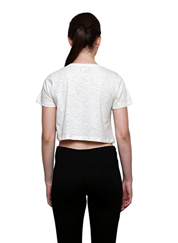 Image of LE BOURGEOIS Women Loose Fit Round Neck Short Sleeve Cotton Crop Top