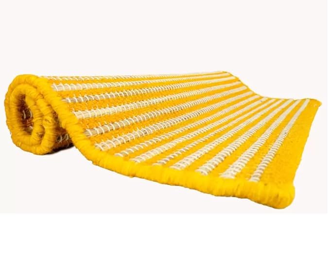 Premium KUSHA AASAN (Kusha Grass and Wool Aasan for Puja Handcrafted Perfect Mat for Meditation, Prayers & Japa - Soft, Comfortable 60 * 60 CM with Lal Chandan Mala & Gomukhi (Yellow)-image-30
