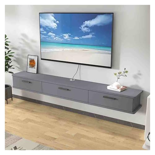 Soporte de TV Flotante montado en la Pared, Consola Multimedia de Madera Moderna, Centro de Entretenimiento Flotante para Almacenamiento Debajo del televisor para Sala de Estar y Dormitorio