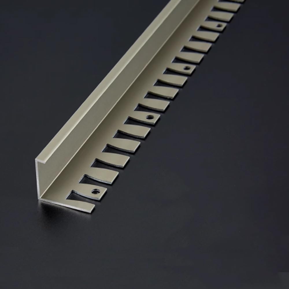 Tira de transición de aluminio flexible para piso, 3 unidades, 36 pulgadas, esquinas exteriores de madera a azulejos, encimeras de cocina, acabado champán, 12 mm, solución de decoración duradera y