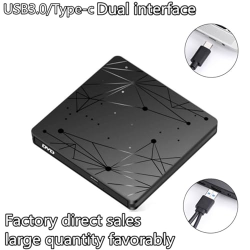 Grabadora ROM y lectora de CD DVD externa con doble cable USB 3.0 y Tipo C 7