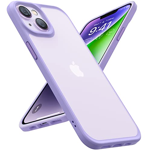 TORRAS Shockproof for iPhone 15 Plus Case & iPhone 14 Plus Case [Military Grade Drop Tested] Shockproof Protective Black Hard Back Slim Case for iPhone 15 Plus 6.7'', Lavender Purple-Guardian Series