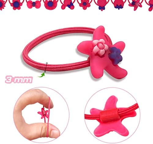 120pcs (60 pairs) Mix Colors Girl's Elastic Hair Ties Soft Rubber Bands Hair Bands Holders Pigtails Hair Accessories for Girls Infants Toddlers Kids Teens and Children