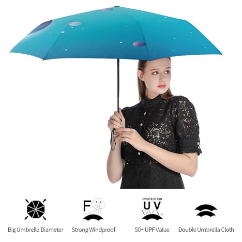 Parapluie voyage rose résistant avec ouverture automatique - 4