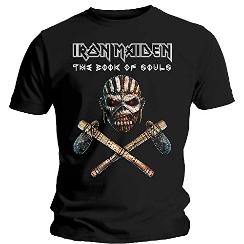 Image of Rockoff Trade Men's Iron Maiden Axe Colour T - Shirt, Black (Black Black), Large