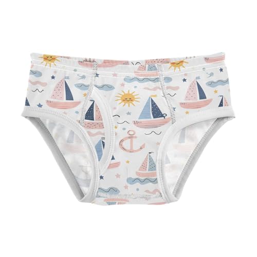 visesunny Boys Potty Training Underwear Cartoon Vector Ship Sun Breathe Cotton Briefs Size 2T-8Y for Toddler