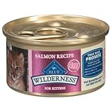 Blue Buffalo Wilderness High Protein Grain Free, Natural Kitten Pate Wet Cat Food, Salmon 3-oz cans (Pack of 1)