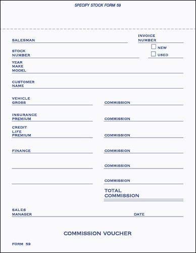 Commission Voucher 3 Part, 5-1/4