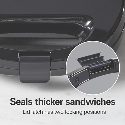 Hamilton Beach Electric Sealed Sandwich Maker Grill with PFAS-Free Nonstick Plates, Makes Stuffed French Toast, Omelets, Compact & Easy to Store, Black (25430G) by Hamilton Beach - Image 5