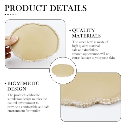 LNQ LUNIQI 1 Piece Reptile Water Bowl Pets Feeding Plate Reptile Feeding Bowl for Turtle Lizard Scorpion Snake Gecko - Image 3