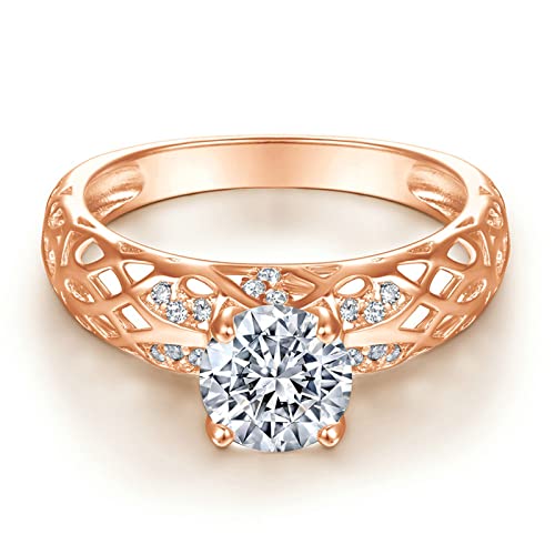 Bague argent véritable de style ajouré avec motifs de vignes pour femme