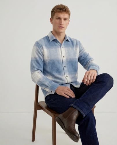 Image of DEELMO Men's Cotton Blend Printed Checkered Casual Shirt | Full Sleeve Button Down Regular Fit Collared Shirt | Soft & Breathable Everyday Wear for Office (Available in Plus Size)