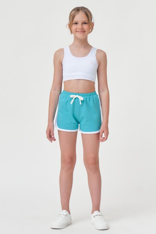 Mädchen Jungen 3er-Pack Laufshorts aus Baumwolle für Kinder Baby Workout und Mode Delfin Sommer Strand Sport