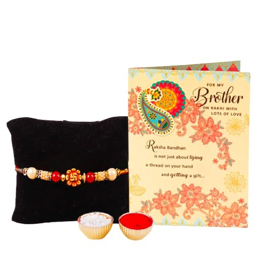 Image of ARCHIES Rakhi Collection For Rakshabandhan | Rakhi For Brother | Rakhi for Bhaiya and Bhabhi | Rakhi Combo Gift Hamper (CEREMONIAL-TRADITIONAL STYLE RAKHI COMBO)