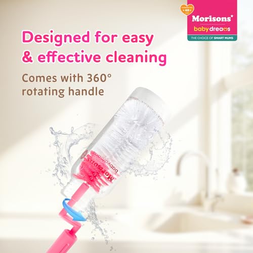Image of Morisons Baby Dreams Rotary Bottle Cleaning Brush(Pink)