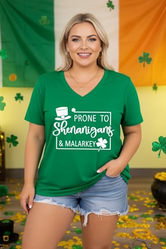 Image of ForHailey Women's Plus Size Short Sleeve Tee Shirt V Neck Basic Ladies Loose Fit T Shirt 1X-5X