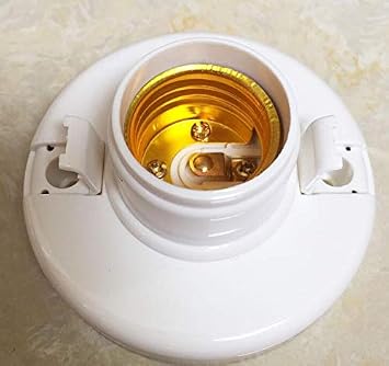 WOIWO 5PCS Popular Lamp Holder E27 Round Plastic Base Screw Bulb Holder White E27 Base Lamp Holder