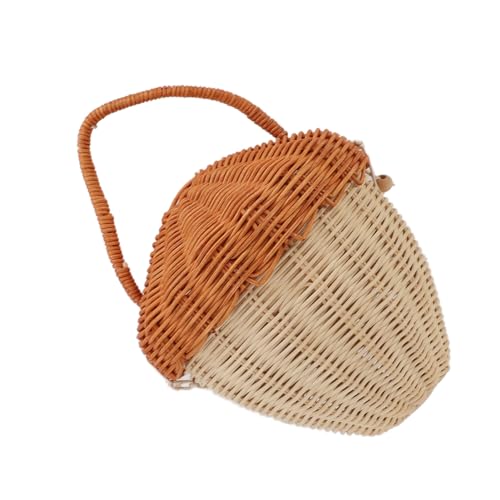 Yechiry Cesta de Almacenamiento de Ratán, Contenedor Tejido en Forma de Hongo, Organizador de Pared Colgante con Tapa, Ideal para Accesorios Fotográficos, Decoración de Habitaciones y Almacenamiento