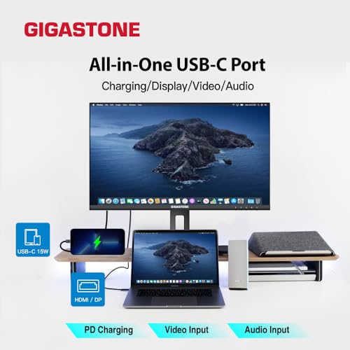 Image of Gigastone 27 inch IPS Monitor 3-Pack, 100Hz FHD 1920 x 1080, MPRT 1ms,Built in Speakers,VESA Mount, Adjustable Stand, USB-C /HDMI /Display Port Connectivity, Type C Charging to iPhone