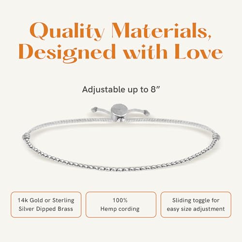 Lucky Feather 50th birthday gifts for her | 50th birthday gifts for women Bracelet | 14K Gold, Rose Gold, or Silver Dipped Beads on Adjustable Cord | Trendy Gifts | gifts for women birthday unique2