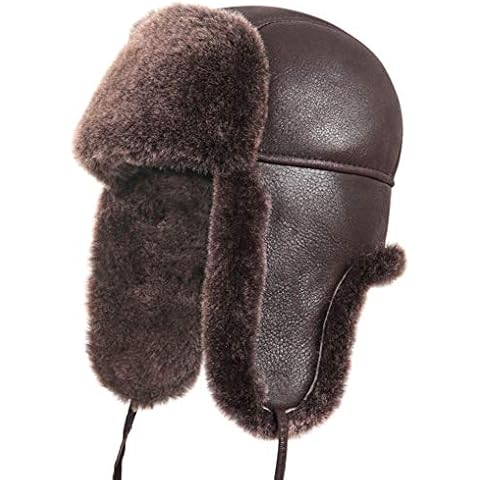 Zavelio Unisex Shearling Aviator Winter Hat Cover