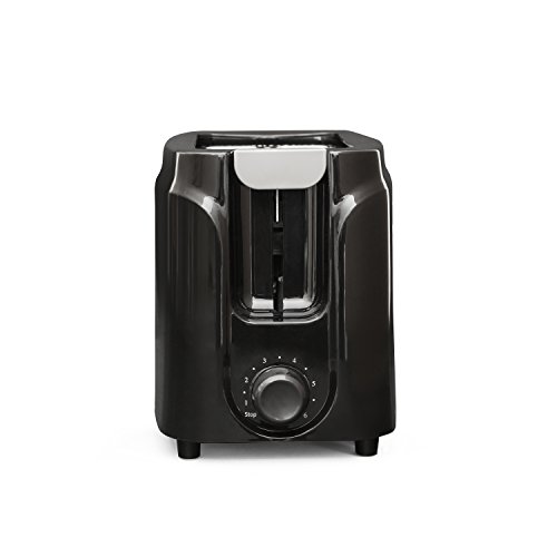 Mainstays 2-Slice Toaster, Black, Auto-centering guides