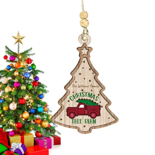 CENMOO Letrero de bienvenida de Navidad, decoración de madera con forma de árbol de Navidad con cordón, pequeñas figuras de Navidad rústicas, decoración interior del hogar, decoración de Navidad para