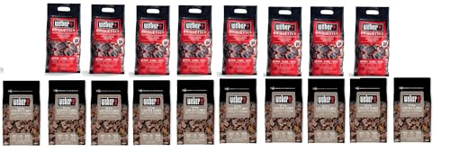 Weber(ウェーバー) バーベキュー コンロ BBQ チャコールブリケット(炭) 4㎏ 100%自然素材 【日本正規品】8個＆バーベキュー コンロ BBQ グリル 着火剤 100%天然素材点火キューブ 48個入【日本正規品】10個【セット買い】