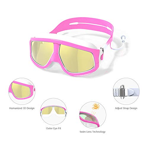image for MOTOEYE Kids Swim Goggles Pack of 2,for Children and Early Teens,Boys 