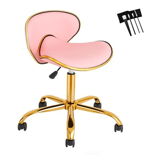 LUXMARS Rolling Stool with Back Support, Salon...