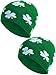 Zhanmai 2 Pieces St. Patrick's Day Shamrock Beanie Hat Green Clover Ski Cap for Costume Accessory