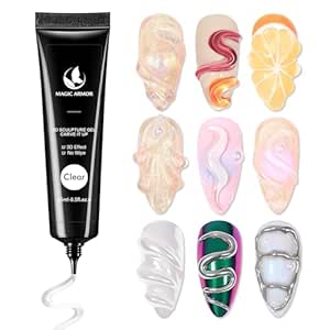 Amazon.com: MAGIC ARMOR 15g 3D Nail Gel Sculpting Gel Nail Art Glue for Nail Art Designs DIY Nail Craving Molding Gel for 3D Gel Nail Art Polish Painting Drawing Gel Sculpture Gel Nail Decoration Manicure Clear : Beauty & Personal Care