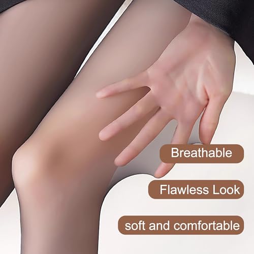Image of Large Size 40D Women's Sheer Tights, High Waist Pantyhose for Women, Anti-Snagging Stockings (Black,1 Pair)